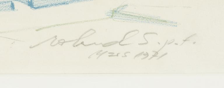 Roland Svensson, färglitografi, signerad och daterad 1971, p.t.