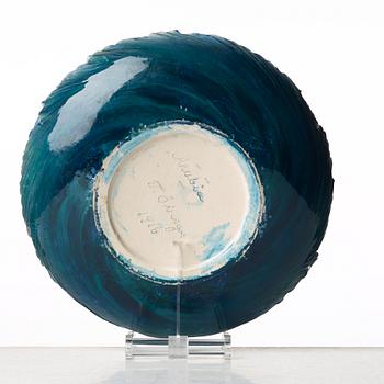 Thure Öberg, an Art Nouveau glazed ceramic bowl, Arabia 1918.