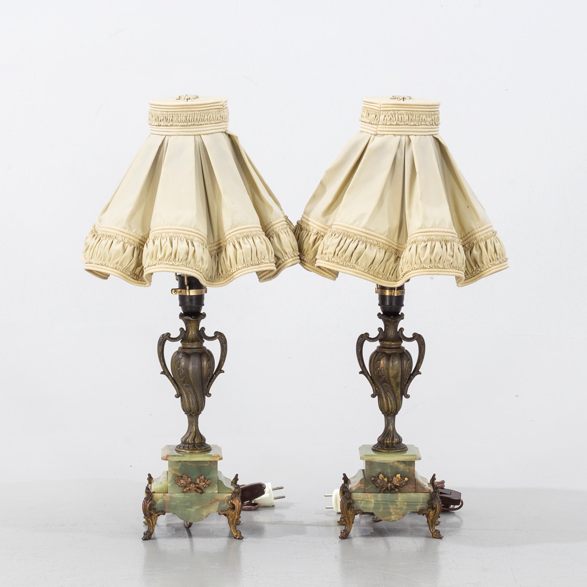 A pair of table lamps, second half fo the 20th century.