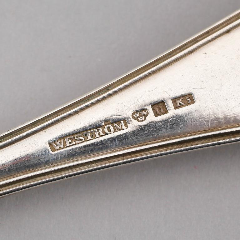 MATSKEDAR, 5 st snarlika, silver, svenska stämplar, 1800-tal. Vikt ca 235 gram.