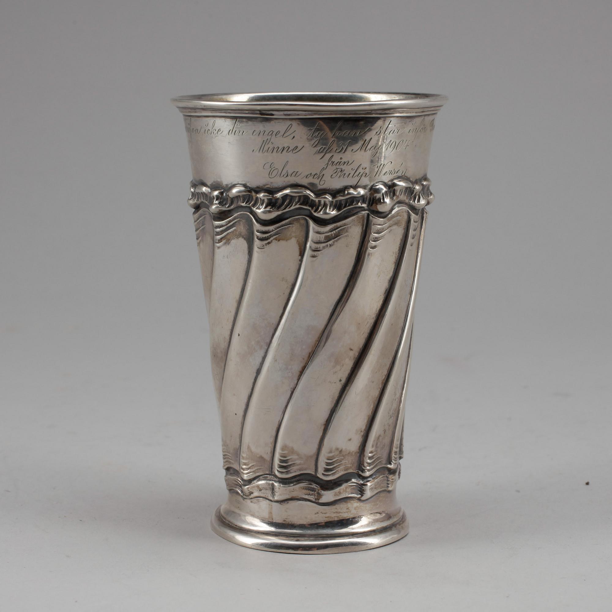 PARTI SILVER, 3 delar, bland annat CG Hallberg, Stockholm, 1895. Vikt ca 250 gram.