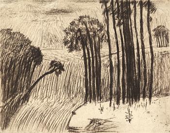 75. Carl Fredrik Hill, Landskap med träd och vattenfall.