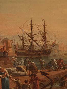 Joseph Vernet Circle of, Harbour scene.