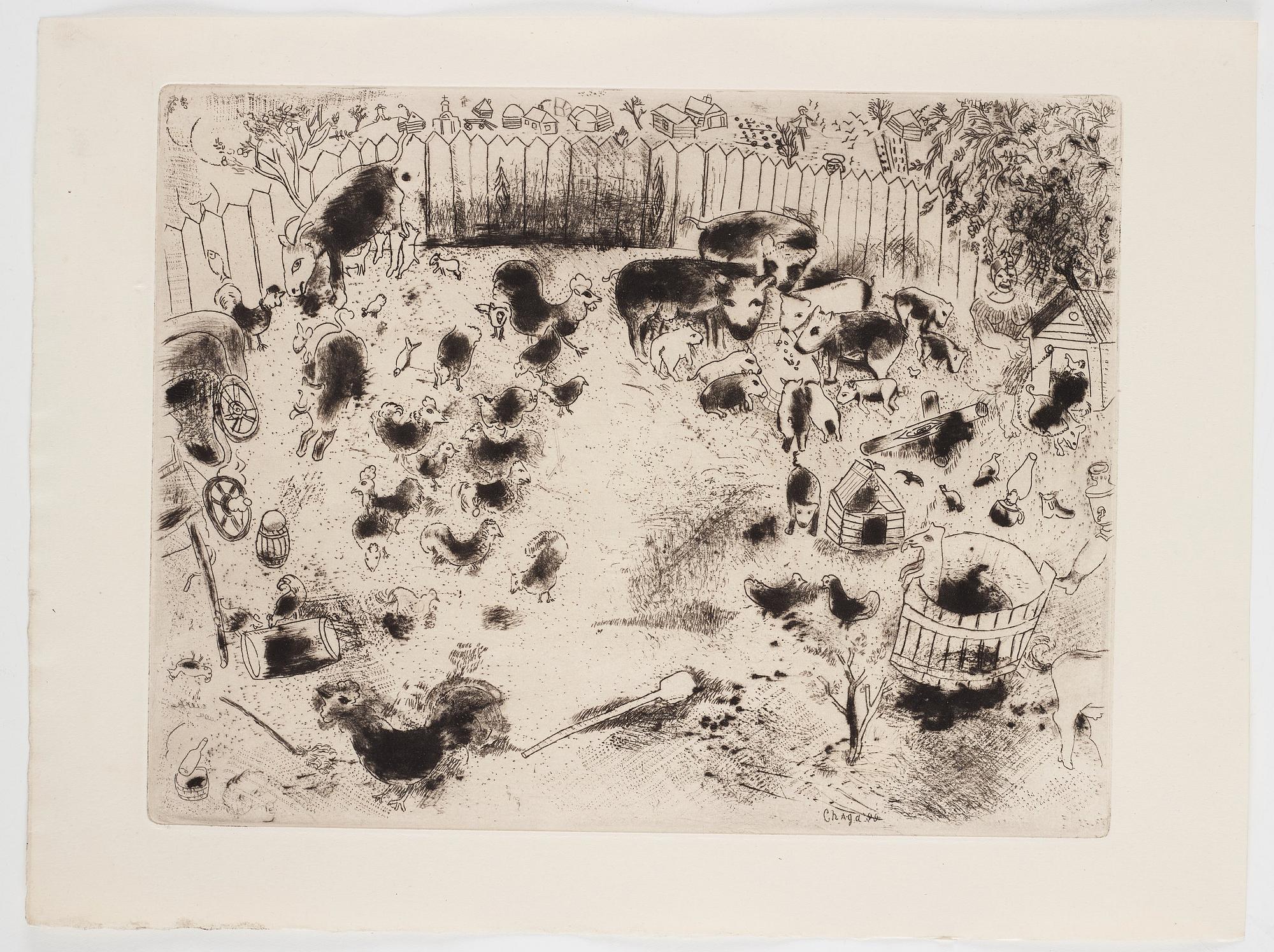 MARC CHAGALL, 71 st etsningar ur upplagan om 285 exemplar på Arches/MBM/J. Perrigot-papper, 1923-1948.