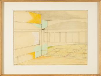 Sten Eklund, tusch ock krita, signerad och daterad 1968.