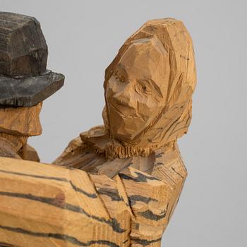 AXEL PETERSSON DÖDERHULTARN, skulptur, snidat trä, stämpelsignerad.