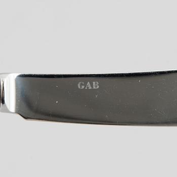 Cutlery service, 63 pieces, silver model Olga, GAB and CG Hallberg, 1960s-70s.