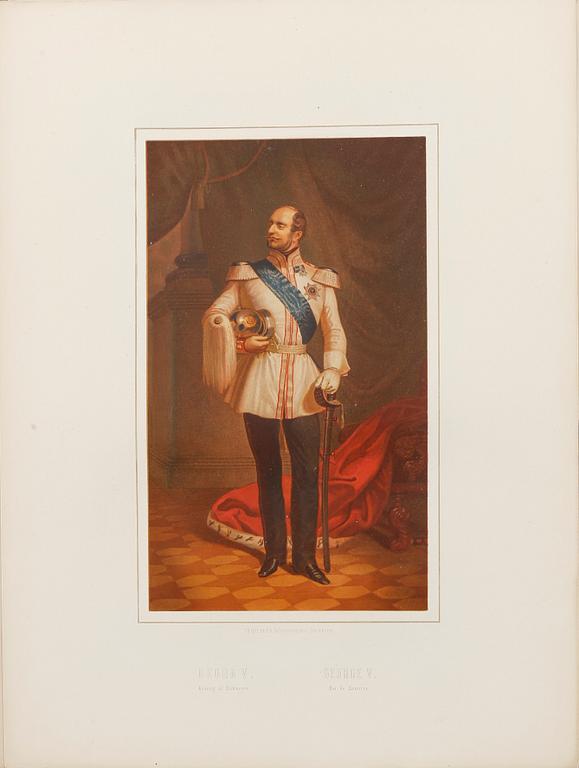 PLANSCHER, 9 st, "Konung Oscar I och hans samtida regenter". Utförda hos A.J Salmson, omkring 1859.