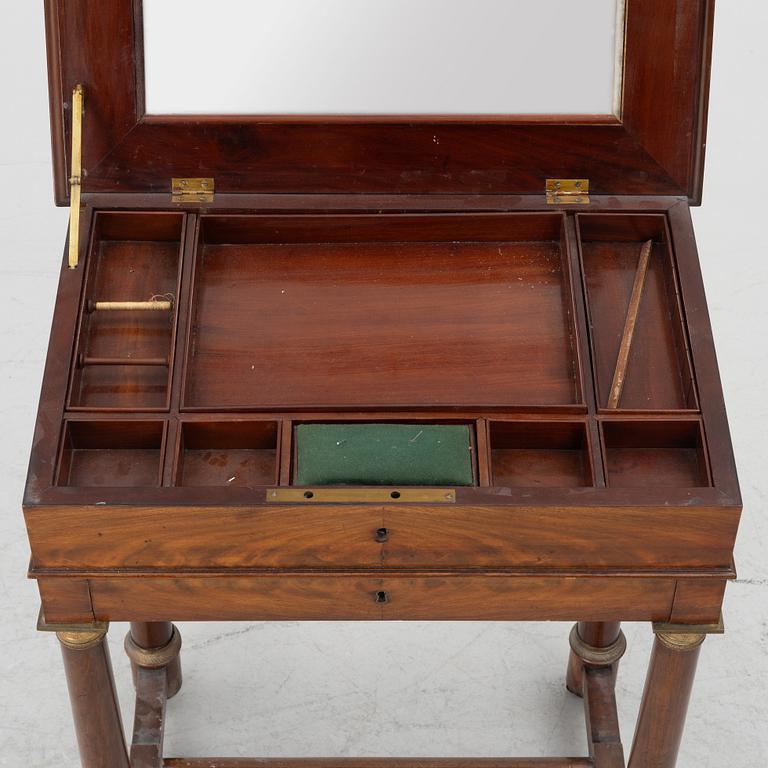 A French Empire mahogany sewing table, first part 19th century.