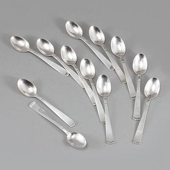 KAFFESKEDAR, 12 st, silver, GAB, Stockholm, 1968, vikt 197 g.