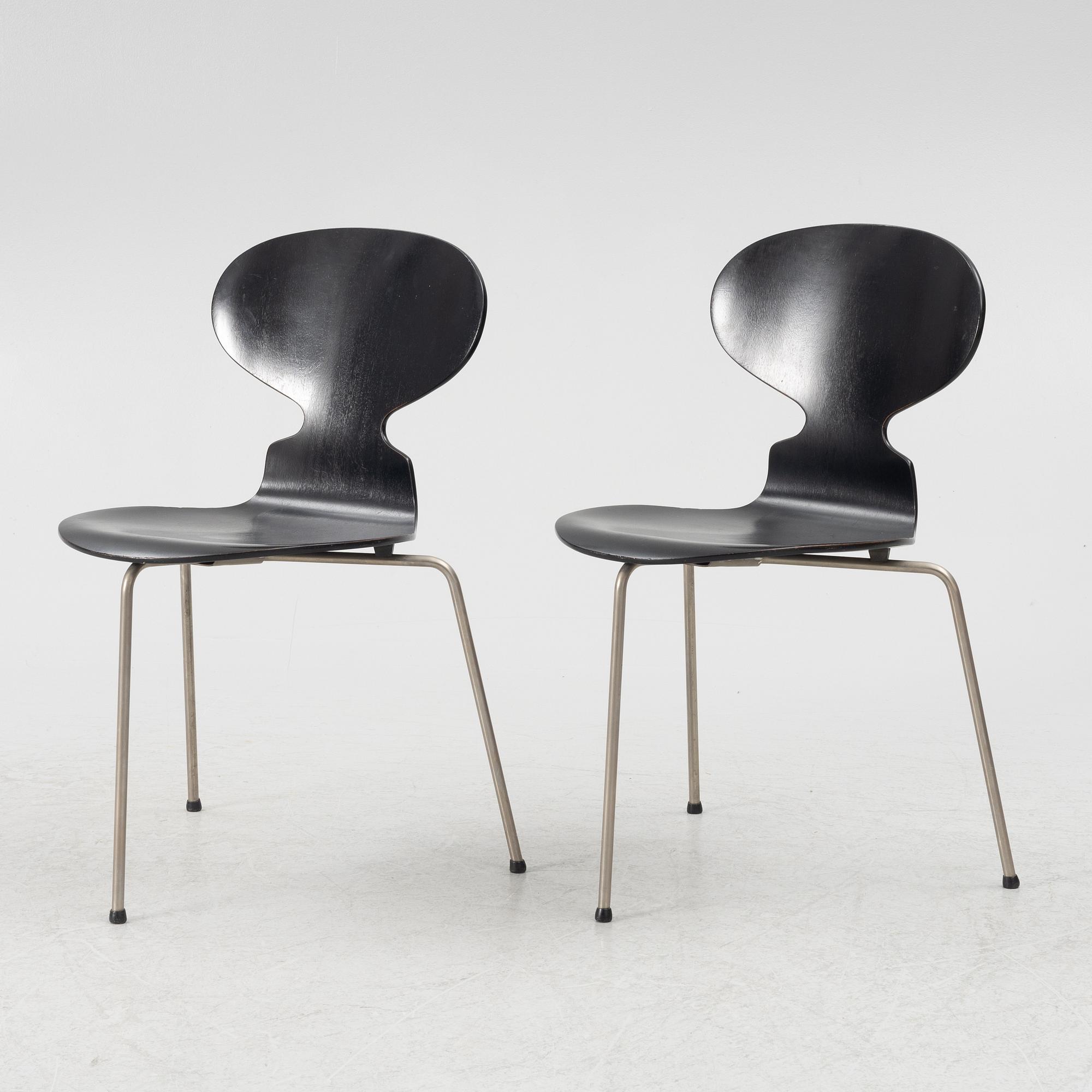 Arne Jacobsen, stolar 6 st, "Myran", Fritz Hansen, Danmark.