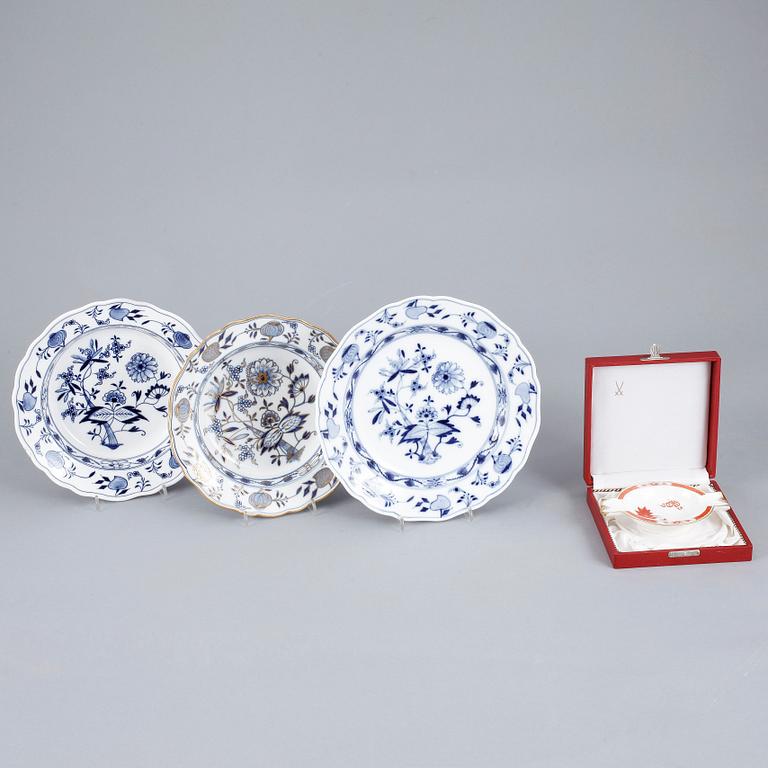 SAMLING PORSLIN, 4 delar, Meissen, Tyskland, 1900-tal.