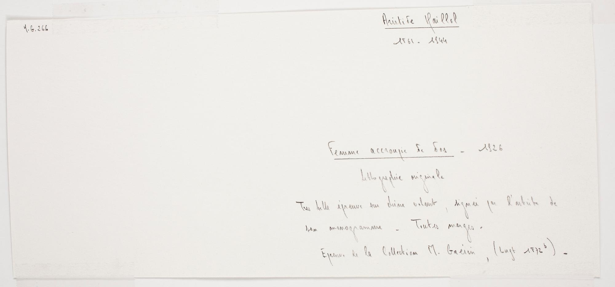 ARISTIDE MAILLOL, litografi, sign.