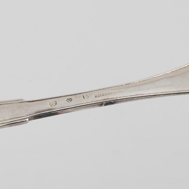 Matskedar, 12 st, silver, Sverige 1800-tal.