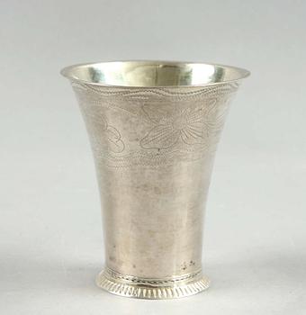BÄGARE, silver, Johan Fredrik Hollman, Skänninge, 1807. Vikt 106 gr.