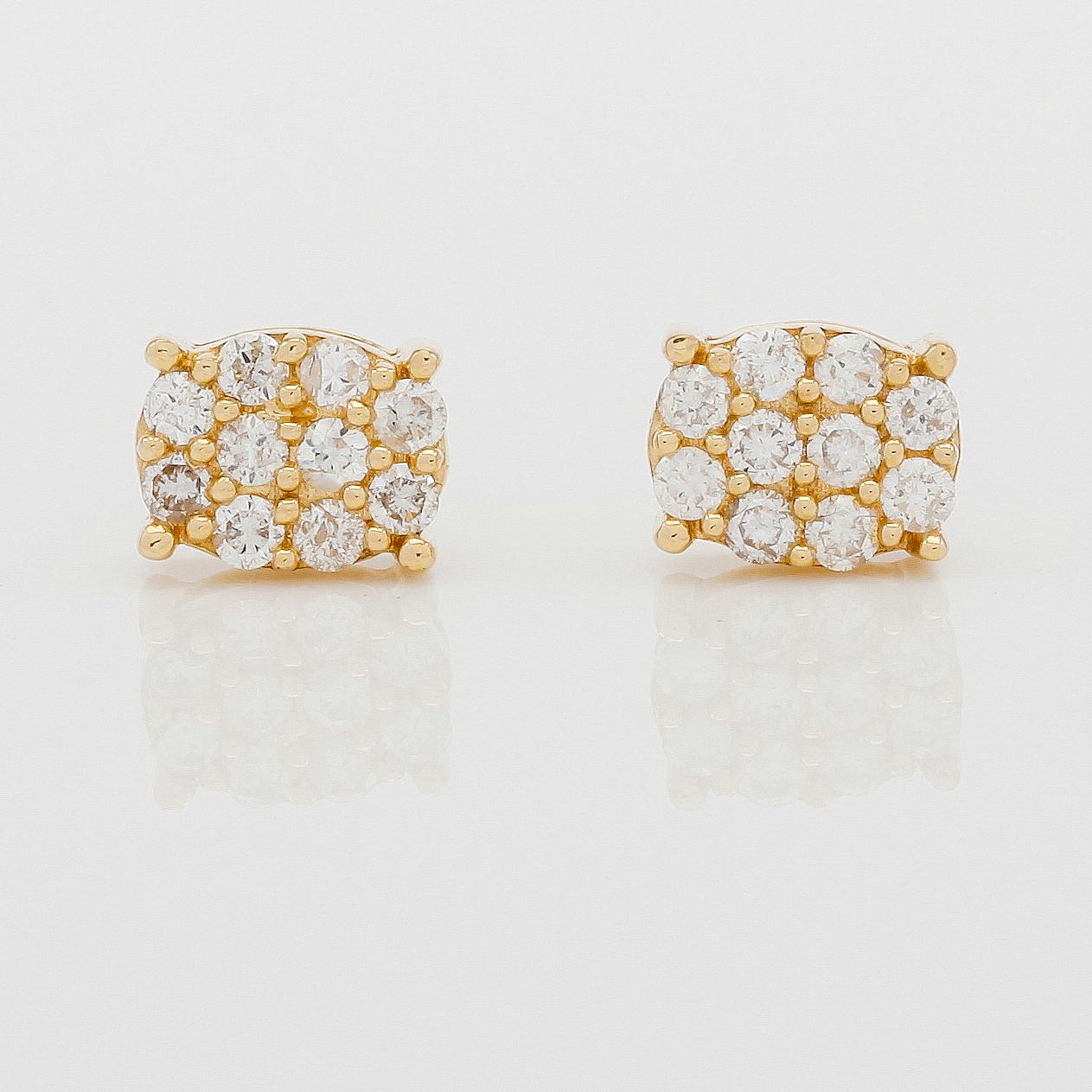 ÖRHÄNGEN, 1 par, 18K guld och diamanter tot ca 0.38 ct.