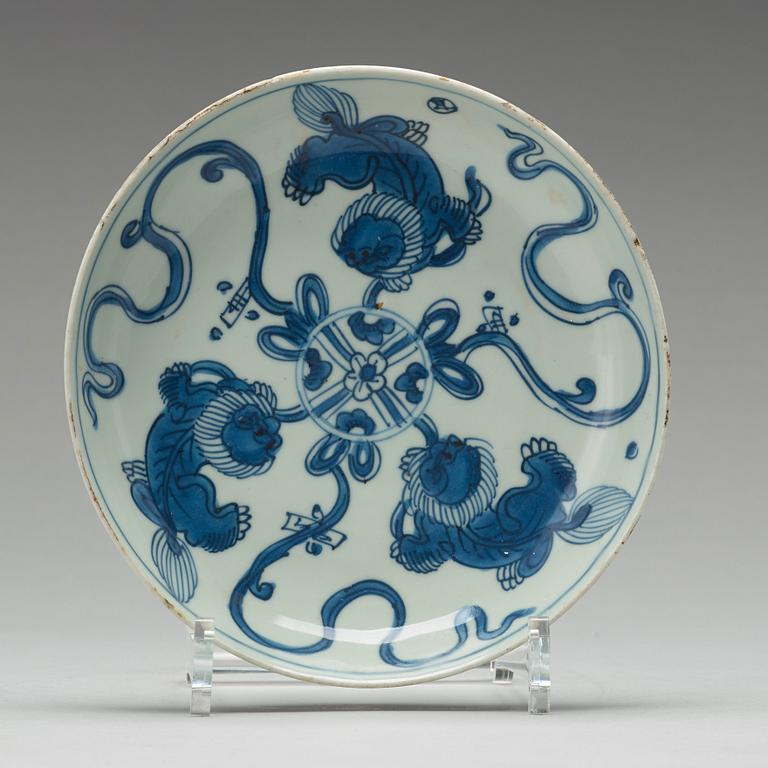 A set of nine blue and white dishes, Ming dynasty, Wanli (1572-1623).