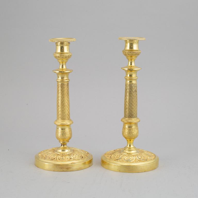 A pair of Empire candlesticks, first half of the 19th century.