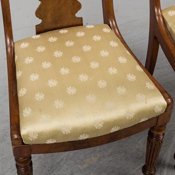 Four mahogany chairs, mid 19th Century.