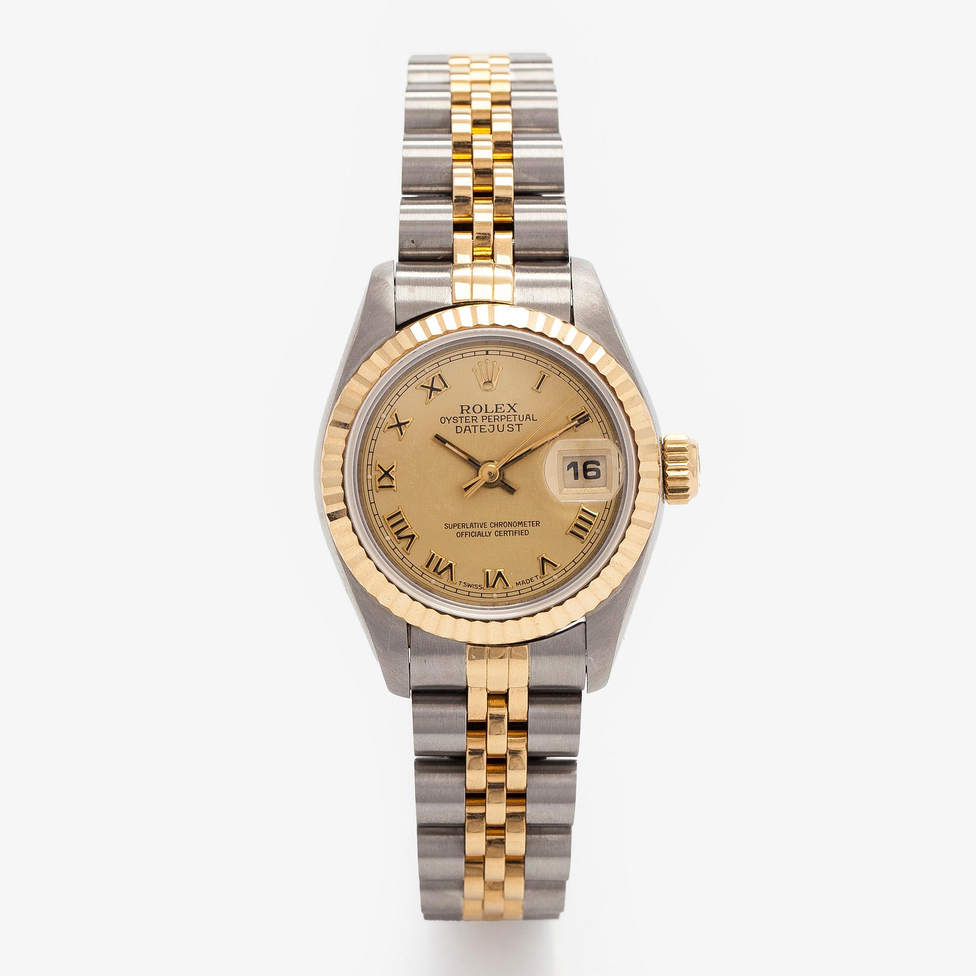 Rolex, Oyster Perpetual, Datejust, rannekello, 26 mm.