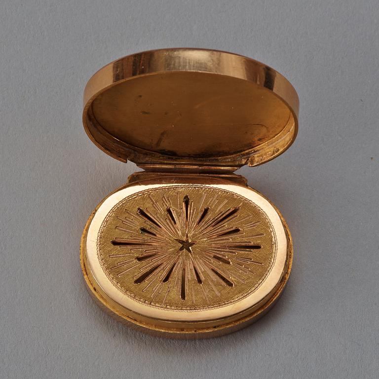 VINAIGRETTE, guld 18K och emalj, av Nymansson och Cimmerdahl, Stockholm 1812.
