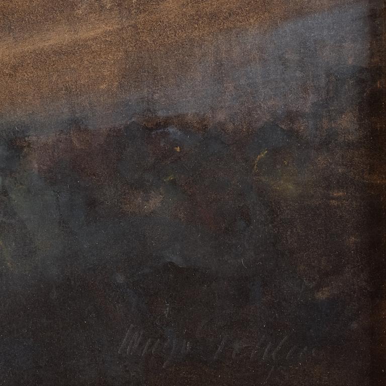 Hugo Gehlin, Skymningslandskap med träd.