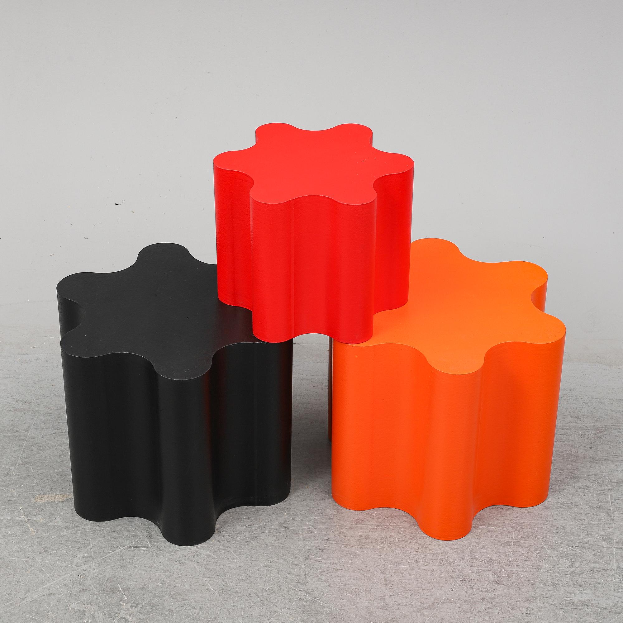 CLAESSON KOIVISTO RUNE, three 'Flower' stools, Offecct.