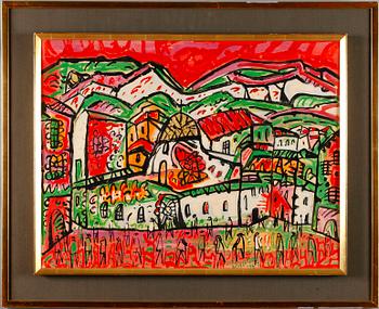 UNO VALLMAN, gouache, signerad och daterad 1967.