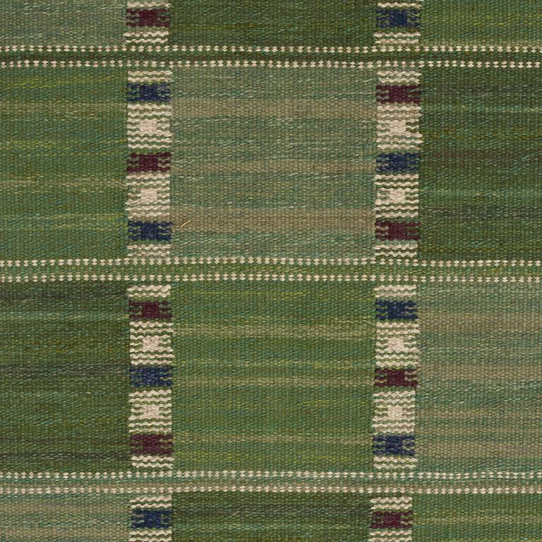 Barbro Nilsson, MATTA, "Falurutan grön I", rölakan, ca 210,5 x 150,5 cm, signerad AB MMF BN.