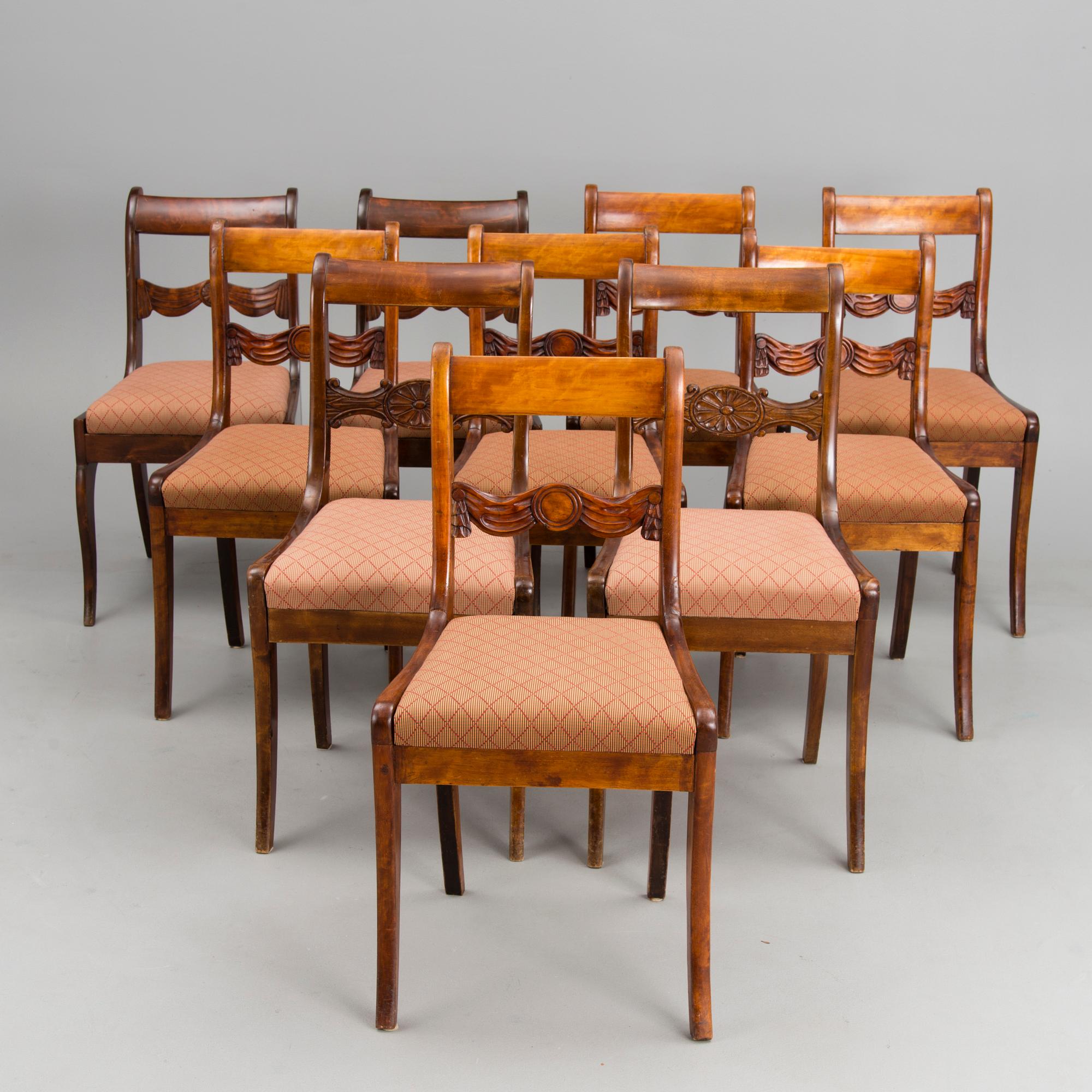 Ten similar Finnish mid-19th Century chairs.