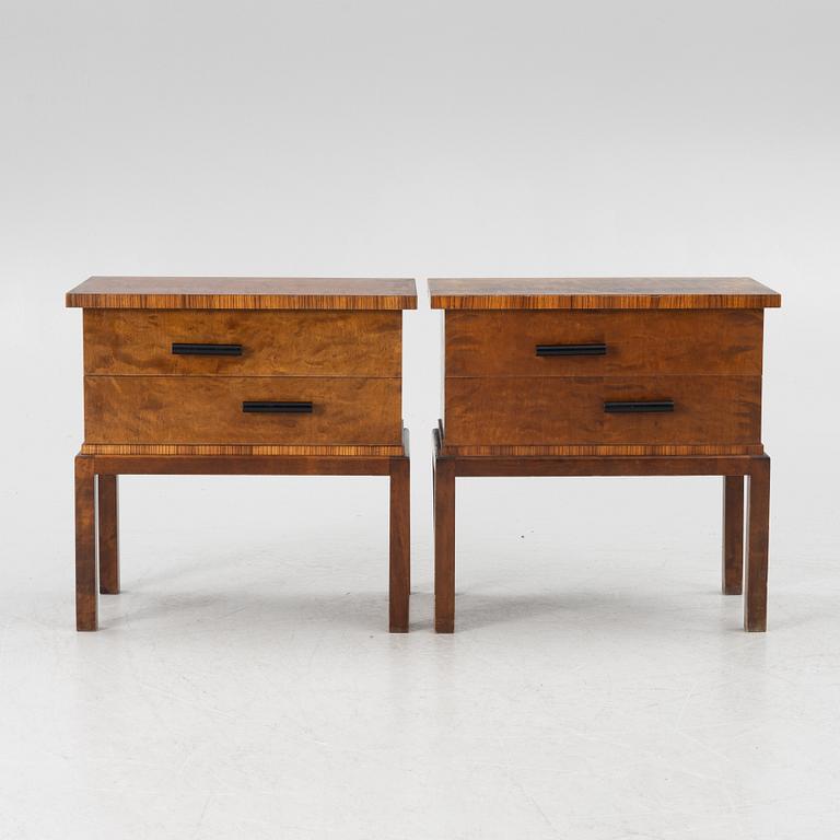 Sidobord/nattduksbord, ett par, 1930-tal.