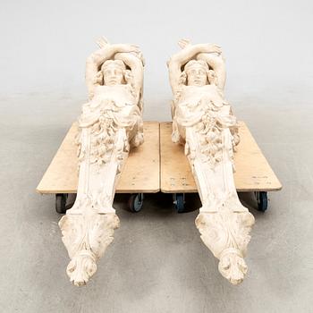 Pilasters a pair Antique style modern manufacture.