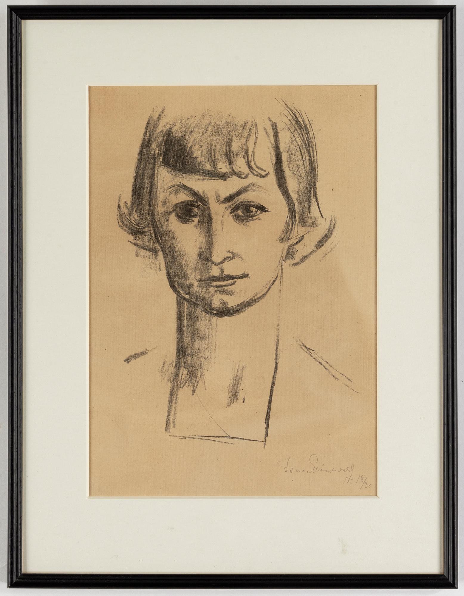 Isaac Grünewald, litografi, signerad 18/30.