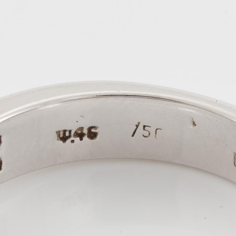 Ring in 18K white gold set with a brilliant-cut diamond, approximately 0.21 ct.