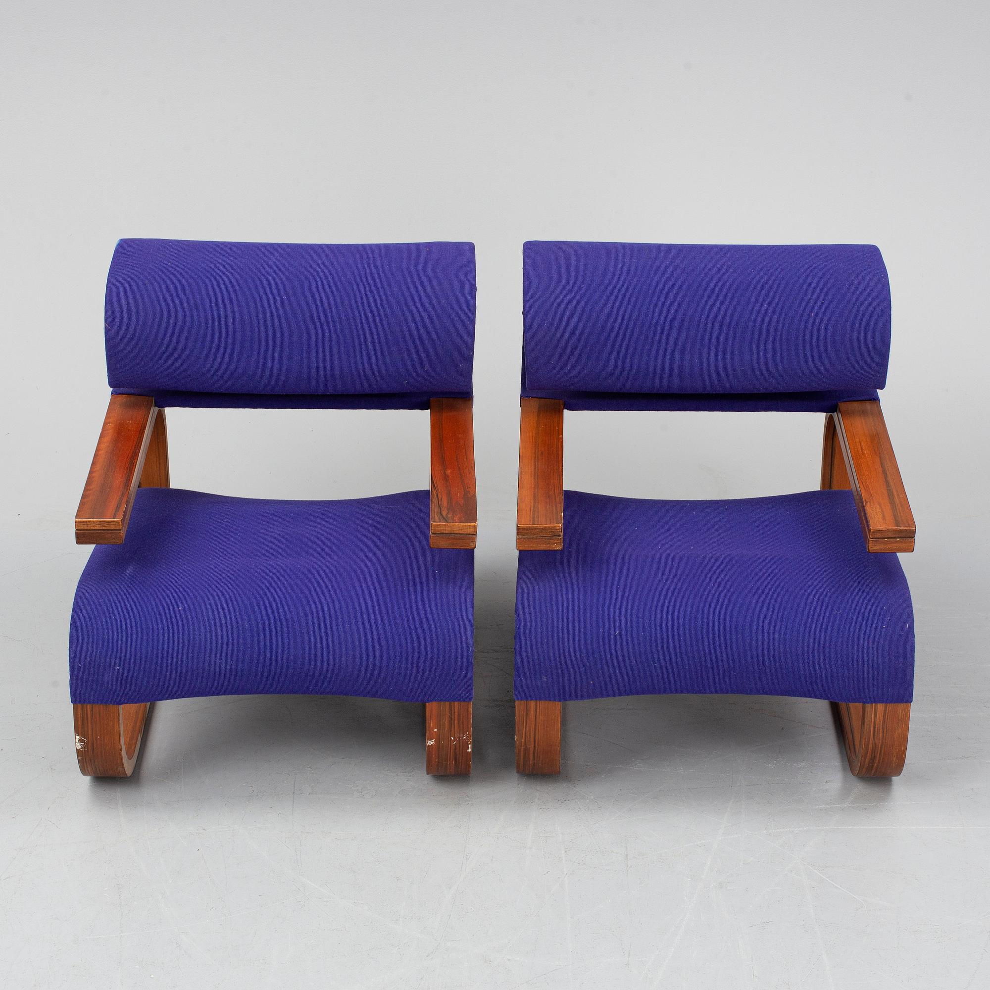 JAN BOCAN, armchairs, a pair, second half of the 20th century.