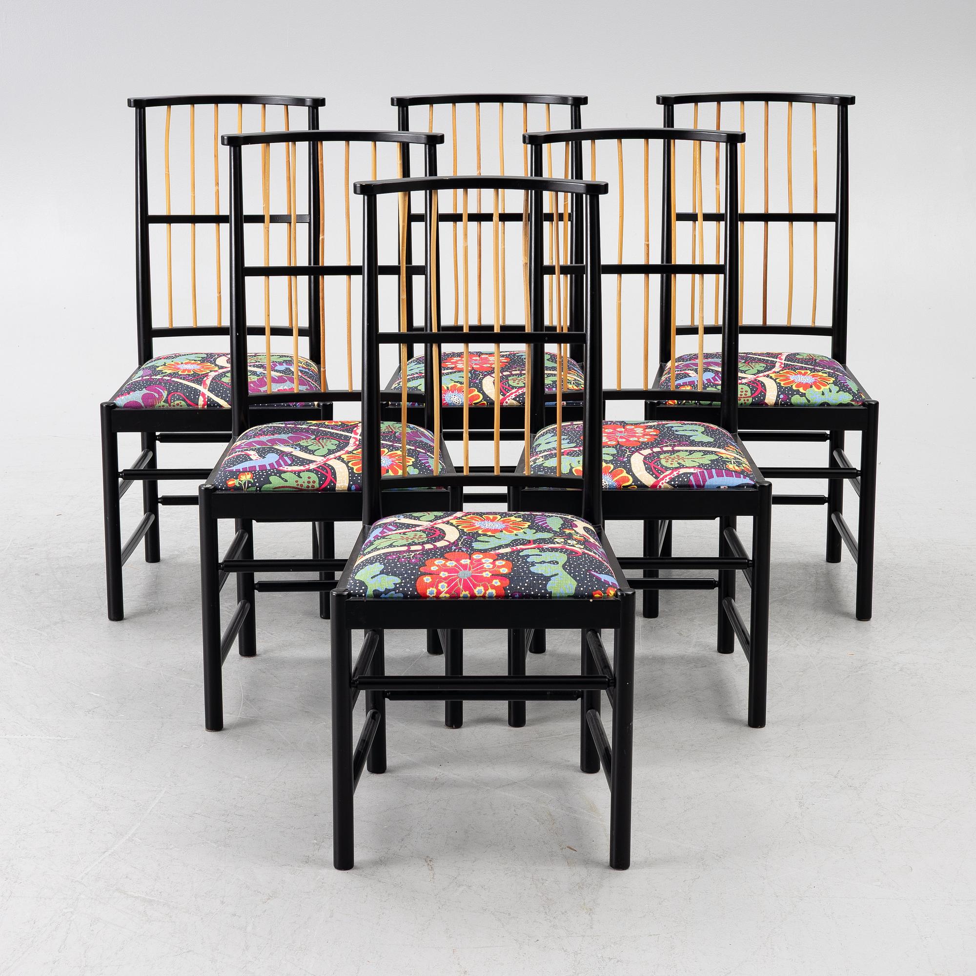 Josef Frank, chairs, 6 pcs, model 2025, Svenskt Tenn.
