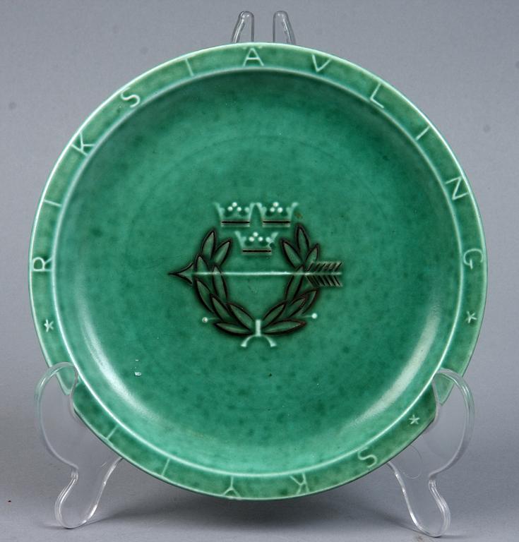 TALLRIKAR, 6 st, keramik, Björn Wiinblad, Rosenthal samt Argenta, Wilhelm Kåge, Gustavsberg.