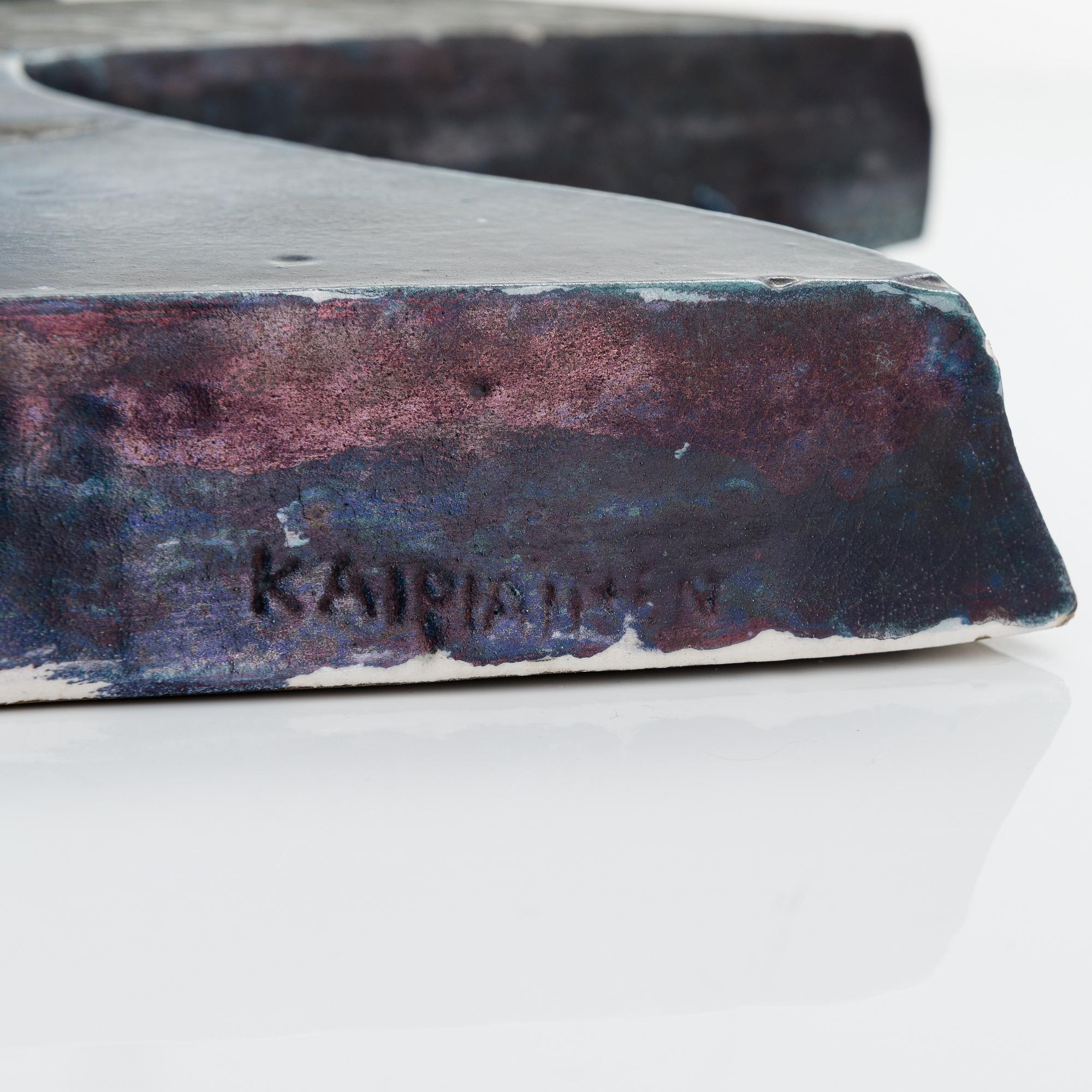 Birger Kaipiainen, a stoneware relief signed Kaipiainen.