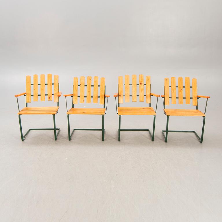 A five pcs garden suite by Arthur Lindquist  model A2, Grythyttan Stålmöber, late 20th century.