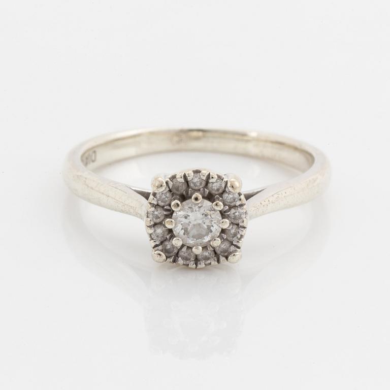 Brilliant-cut diamond ring, total 0,30 ct according to engraving.
