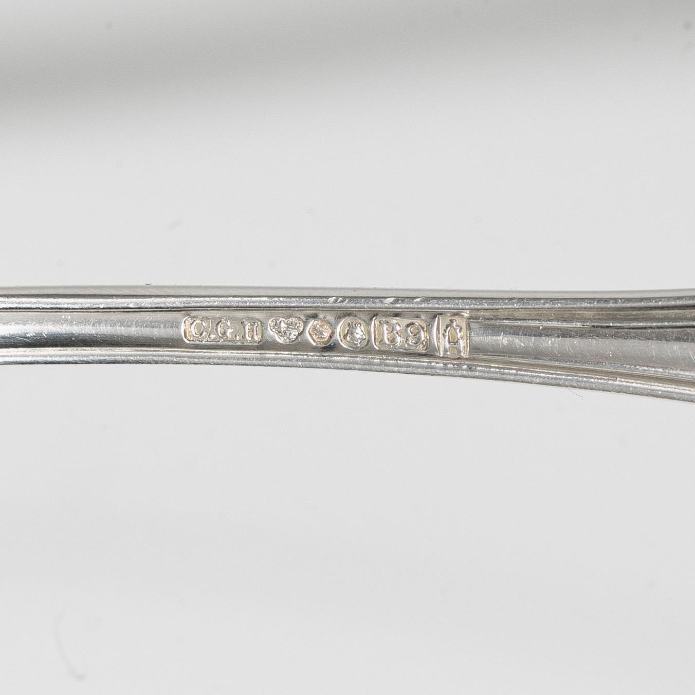C.G. Hallberg, Skedar, 21 st, silver,  "Hallbergs Chippendale", Stockholm, bl a 1950.
