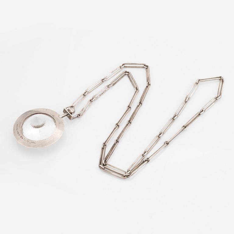 Rey Urban, collier silver med stor fasettslipad bergkristall.