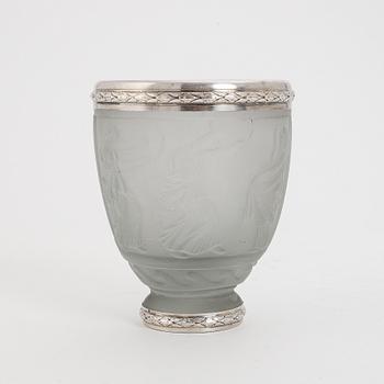 Georges de Feure, a glass and silver Art Nouveau vase, early 20th Century.