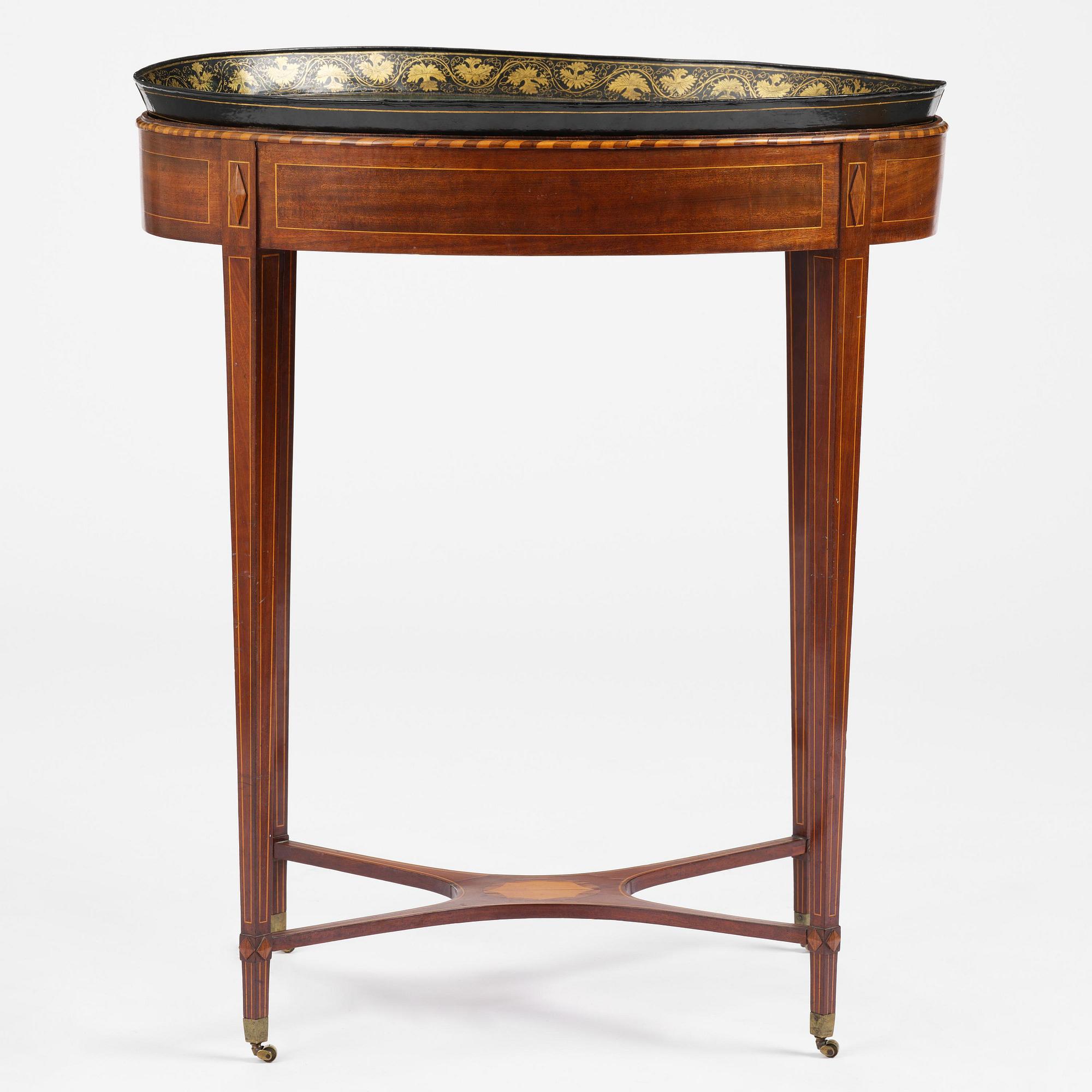 A late gustavian mahogny trey table, late 18th century.