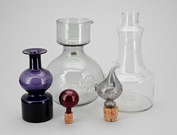 KARAFFER, 2 st, glas, Kaj Franck, Nuutajärvi Notsjö.