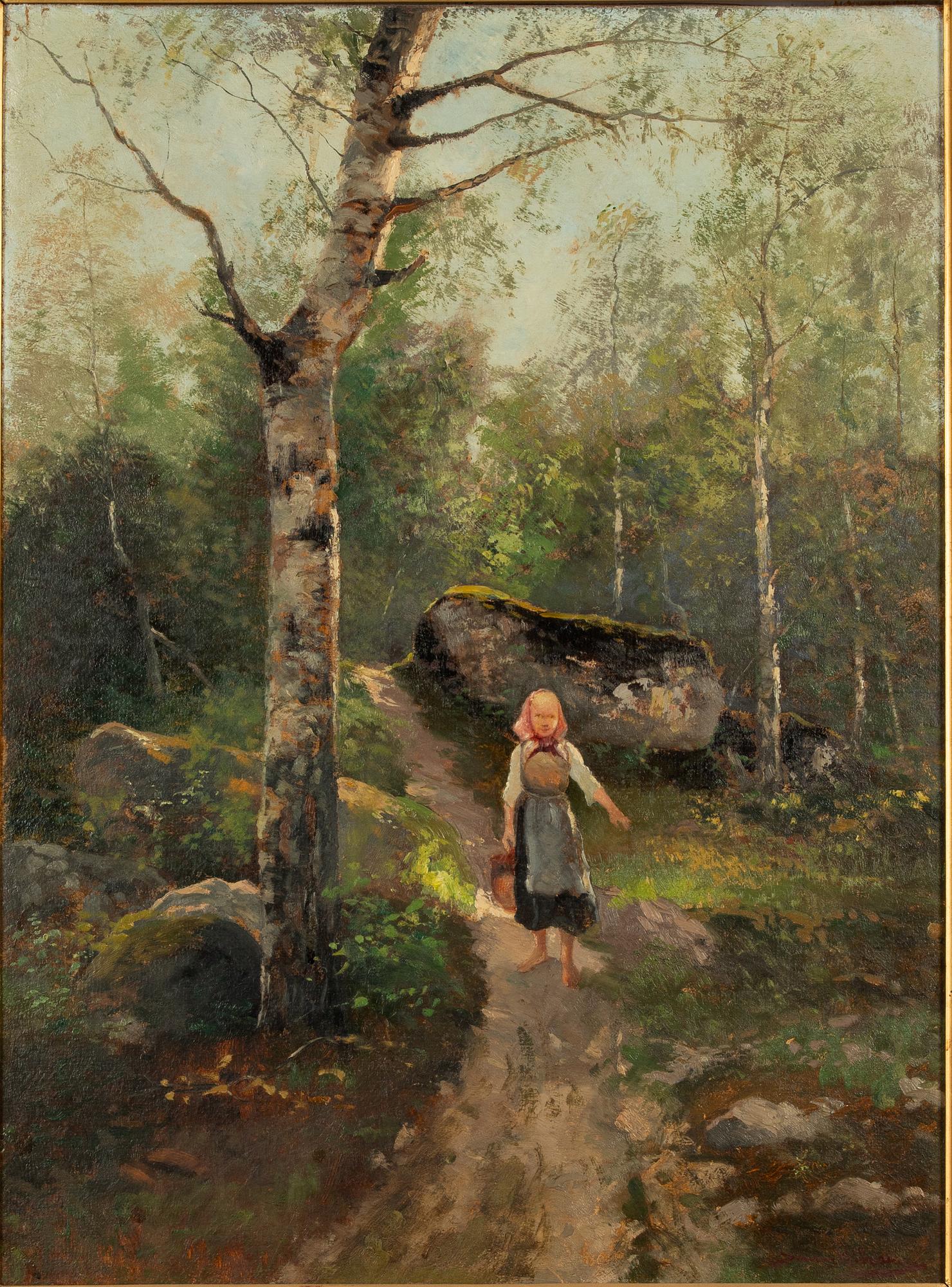 Severin Nilson, Flicka i björkskog.