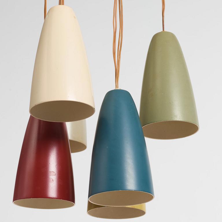 Hans Bergström, taklampa, modell "154/6", ateljé Lyktan, Åhus 1950-tal.