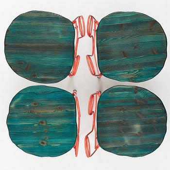 Fredrik Paulsen, Kristoffer Sundin and Simon Klenell, 4 chairs, made exclusively for the restaurant Omnipollo in Gothenburg Sweden, 2018.