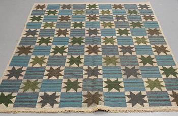 Matto, flat weave, ca 240 x 167-169,5 cm, Sweden around  the middle of the 20th century.