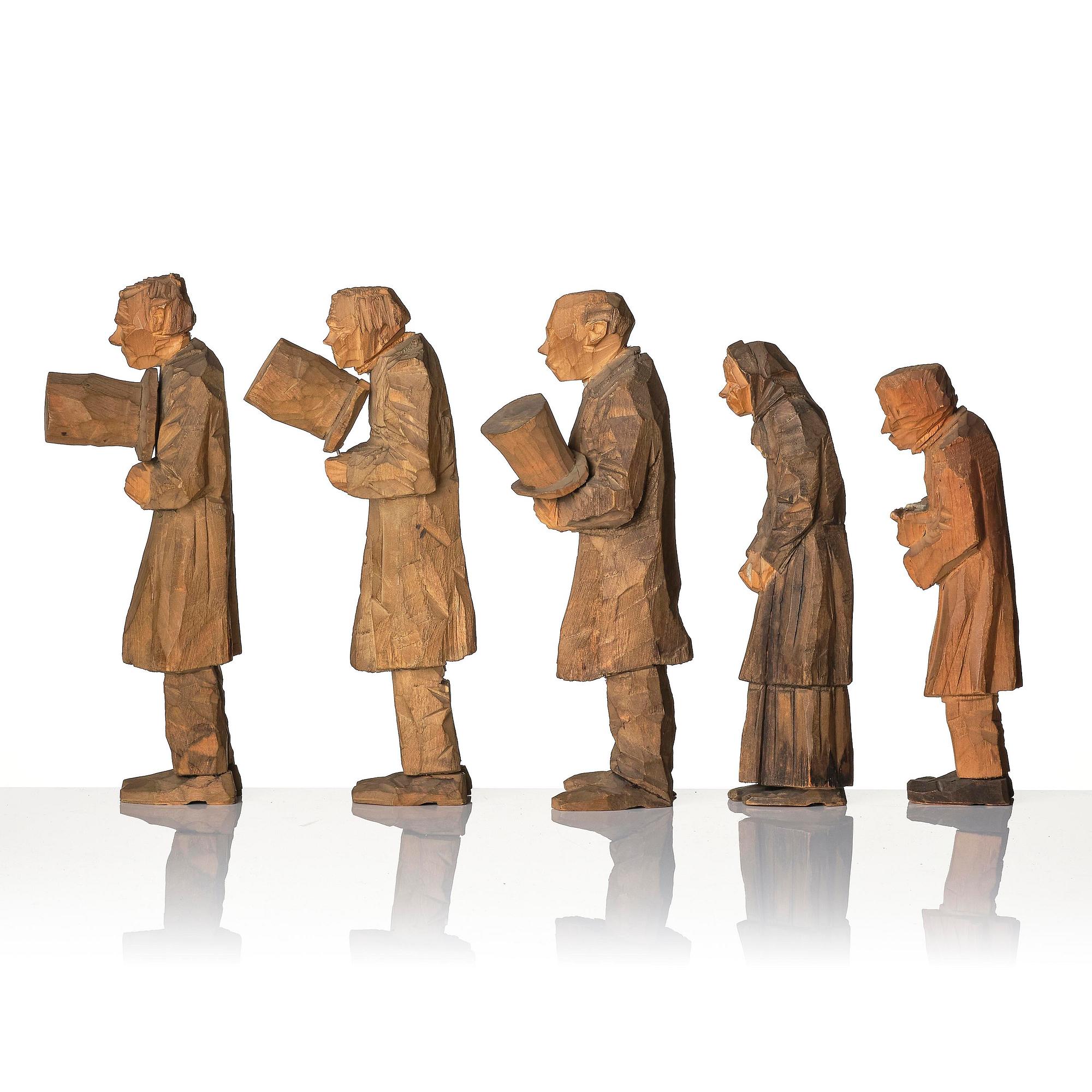 Axel Petersson Döderhultarn, "Begravning" (= The funeral) (7 pieces).